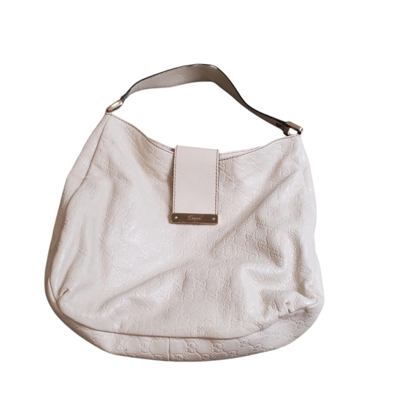 Gucci Guccissima Hobo Embossed Bag Cream - Picture 1 of 12